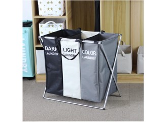 Panier à Linge Pliable Grande Capacité – Sac de Rangement Étanche pour Linge Sale avec Tri des Vêtements, Organisateur pour Salle de Bain, Coffre à Linge